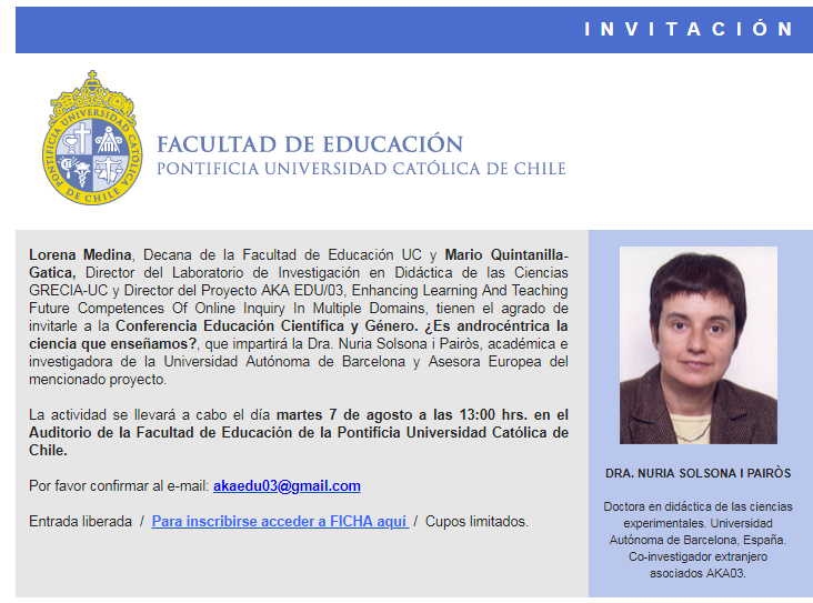 Conferencia Educación  Científica y Género