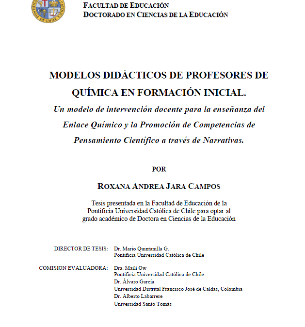 2012, Jara, Roxana Andrea – Modelos Didácticos de Profesores de Química en Formación